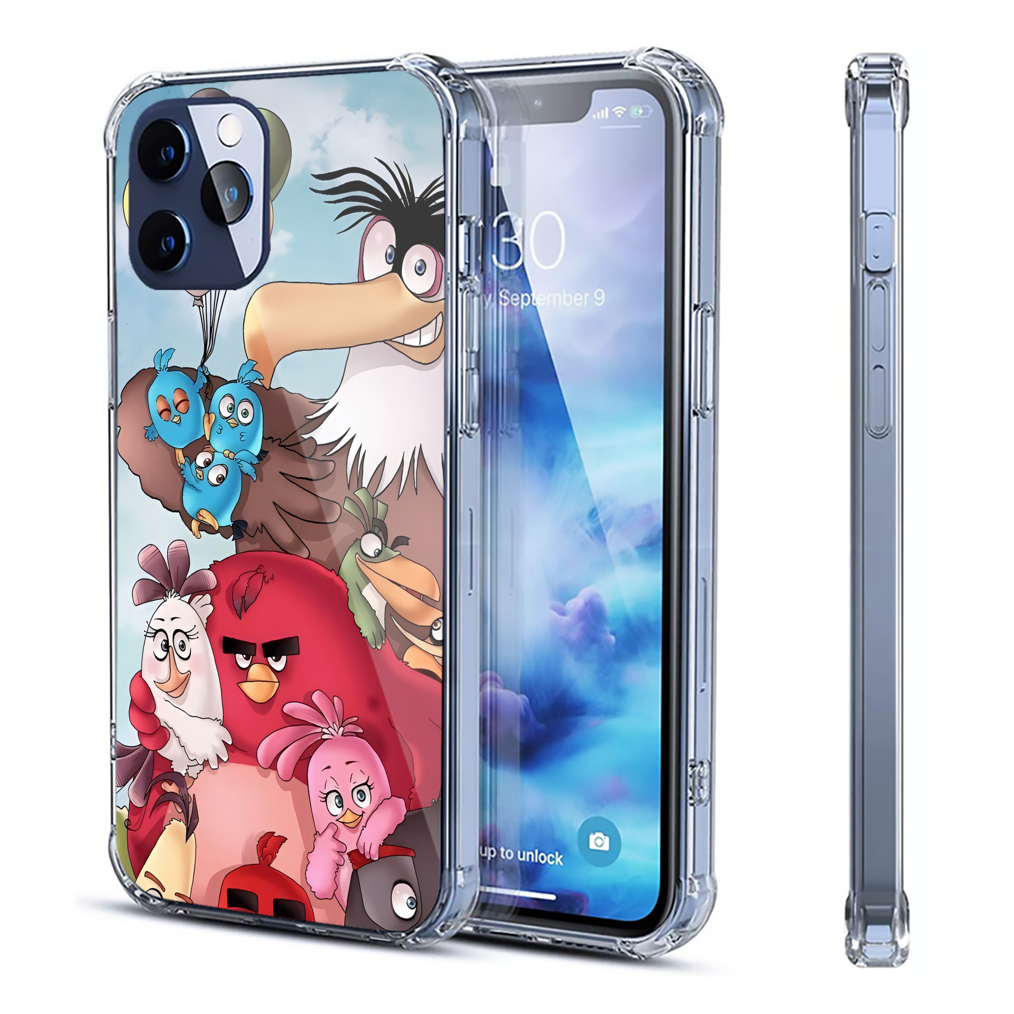 （画像用） Angry Birds アングリーバード 【iPhone 12シリーズ対応】透明スマホケース（クリアソフトケース）